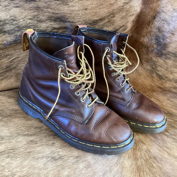Vintage Dr. Martens Lug Sole Leather Boots Made In England